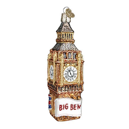 Old World Christmas Cities, Places and Landmarks Glass Blown Ornaments for Christmas Tree Big Ben, Rot, Weiß, Blau, Gold, Braun, 5 von Old World Christmas