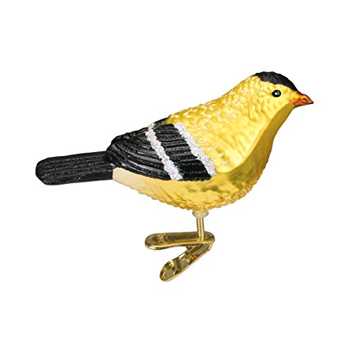 Old World Christmas Goldfinch 1.5 x 4.25 Glitzer Schwarz und Gold von Old World Christmas