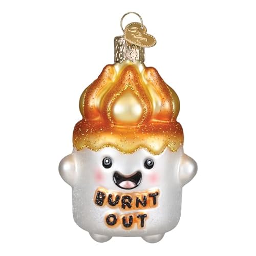 Old World Christmas Hängeornament aus ausgebranntem Marshmallow-Glas von Old World Christmas