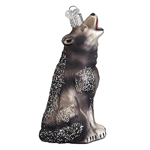 Old World Christmas Heulender Wolf Glasfigur für Weihnachtsbaum von Old World Christmas