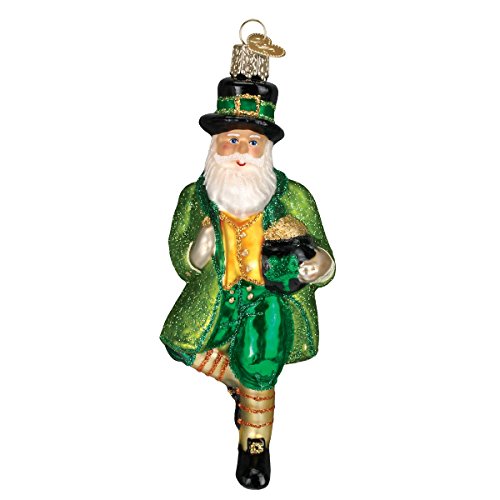 Old World Christmas Irischer Weihnachtsmann aus Glas für den Weihnachtsbaum von Old World Christmas