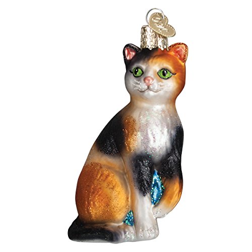 Old World Christmas Lover Collection Glasornamente für Weihnachtsbaum Calico Katze von Old World Christmas