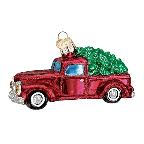 Old World Christmas Ornamente: Old Truck mit Baum Glas geblasene Ornamente für Weihnachtsbaum (46029) von Old World Christmas