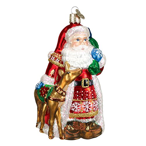 Old World Christmas Ornamente: Sortiment von Weihnachtsmann-Glasornamenten für Weihnachtsbaum, nordischer Weihnachtsmann von Old World Christmas