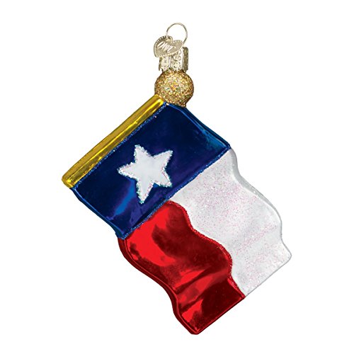 Old World Christmas Ornamente: Texas Staatsflagge Glas geblasene Ornamente für Weihnachtsbaum (36045) von Old World Christmas