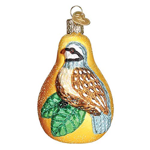 Old World Christmas Partridge In a Pear Glass Ornament Free Box 16070 New von Old World Christmas