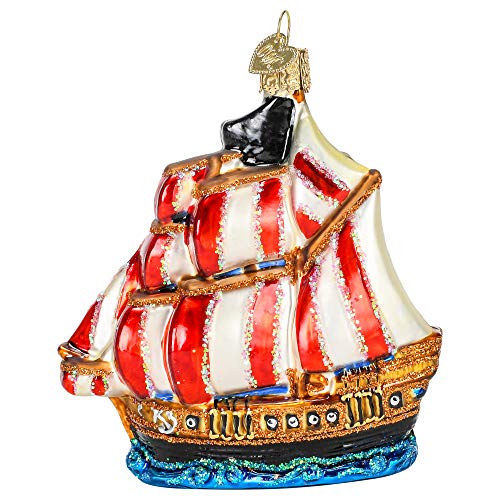 Old World Christmas Piratenschiff, Glas, Weihnachtsbaumschmuck, inkl. Box 46089 von Old World Christmas