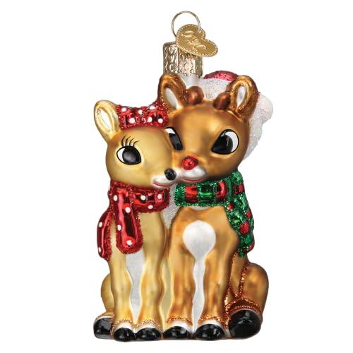 Old World Christmas Rudolph and Clarice Glasfigur für Weihnachtsbaum von Old World Christmas