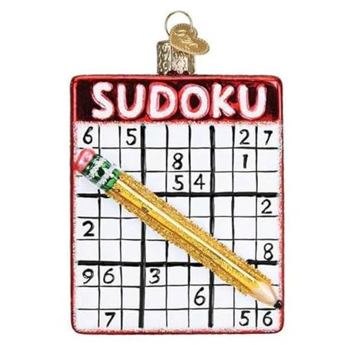 Old World Christmas Sudoku geblasenes Glas 2020 einzigartige Weihnachtsschmuck für Weihnachtsbaumschmuck von Old World Christmas