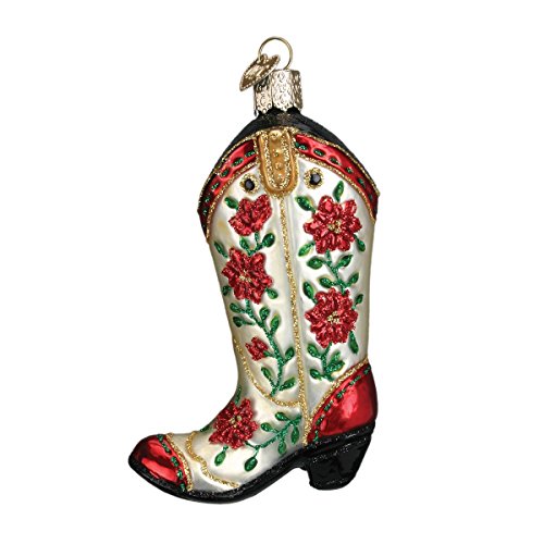 Old World Weihnachten Cowgirl Stiefel Glas geblasen Ornament von Old World Christmas
