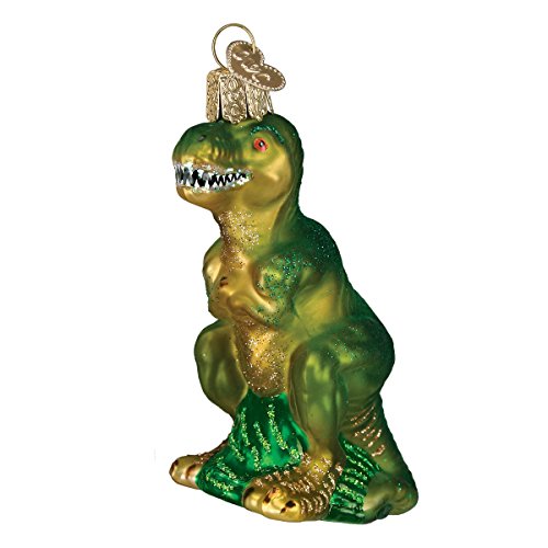 Old World Christmas Dinosaurier Glas geblasene Ornamente für Weihnachtsbaum, T-Rex von Old World Christmas