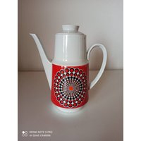 Kaffeekanne Winterling Schwarzenbach 70Er Jahre Vintage Flower Power Porzellan von OldBavariaHighlights