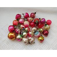 Erdbeerglas Ornamente #1. Obst Und Gemüse Christbaumschmuck. Mini Weihnachten Retro Dekor. Vintage, Hergestellt in Der Udssr von OldBox