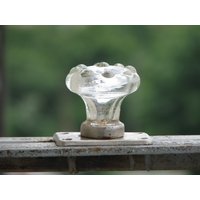 Vintage Nicht Benutzter Türgriff, Türknopf - Glas Und Metall. Möbelbedarf. Unikate, Transparentes von OldBox