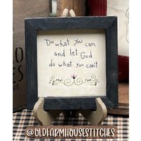 Do What You Can Primitive Stitchery Gerahmter Druck von OldFarmhouseStitches