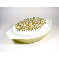 Pyrex Verde Geteilte Auflaufform von OldGreenCanoe