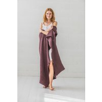 Handgefertigte Leinen Baumwolle Waffel Decke - Burgunder Kuschelige Handgefertigte Leinen Baumwolle Waffel Decke - Burgunder Kuschelige von OldLinenMill