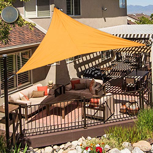 Sonnensegel Dreieck Sonnenschutz Block UV Wasserdicht Garten Balkon Schwimmbad Leichtgewicht, 4x4x4m, Orange von OldPAPA
