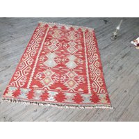Jahrgang Türkisch Kilim Teppich 5 X 6 Ungefähr von OldRugBazaar