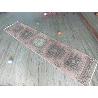Rosa Medaillon Muster Oushak Läufer Teppich 3 X 13 Ca Rosa Medaillon Muster Oushak Läufer Teppich 3 X 13 Ca von OldRugBazaar