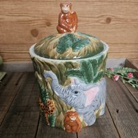 Vintage Affe Dschungel Safari Keramik Kochglas Ec von OldSchoolOddButCool