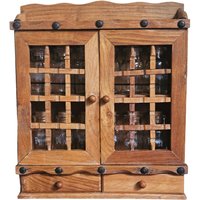 Vintage Holz Gewürz Regal Mit 12 Glas Flaschen Und Zwei Schubladen von OldSchoolOddButCool
