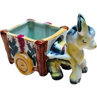 Vintage Keramik Esel Und Warenkorb Planter Vase Vintage Keramik Esel Und Warenkorb Planter Vase von OldSchoolOddButCool