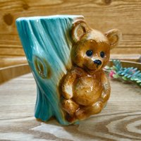 Vintage Keramik Royal Copley Teddybär Planter 1950 Ec von OldSchoolOddButCool
