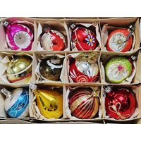 Vintage Merkurglas Christbaumschmuck - Set Mit 12 Stück von OldSchoolOddButCool