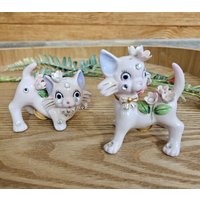 Vintage Strass Rosa Katzen Salz & Pfefferstreuer Htf Japan von OldSchoolOddButCool