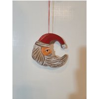 Vintage Holz Santa Halbmond Form Weihnachten Ornament von OldThymeFarm