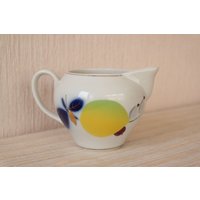 Vintage Milchkännchen Porzellan Kleiner Krug Udssr Ära Antiquitäten Mid-Century Mid Century Sahnekrug Ukraine Keramik von OldTrunkFinds