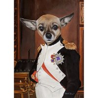 Napoleon Chihuahua 13x18 Kunstdruck Humorvolles Hundeportrait von OldWorldPetPortraits