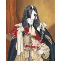 Springer Spaniel Druck Hundeprinz Anthropomorphe Kunst von OldWorldPetPortraits