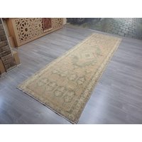 Handgefertigter Oushak Teppichläufer, Beige-Rosa Wolle, Flurteppich | 100x300 Handgefertigter Oushak Teppichläufer, Beige-Rosa Wolle, Flurteppich | 100x300 von Oldcarpetshop