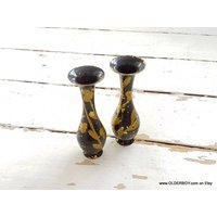 Paar Handbemalte Vasen Blumentöpfe Blumentopf Messingvase Vase P12/812 von OlderBoy
