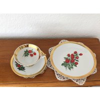 Vintage Porzellan Keramik Sammeltasse Oscar Schaller&co. Kaffee Teegedeck Schattenrose Vintage Porzellan Keramik Sammeltasse Oscar Schaller&co. Kaffee Teegedeck Schattenrose von Oldgermany4you