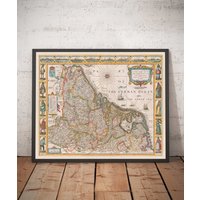 Alte Karte Der Niederlande Von John Speed, 1627 - Niederlande, Belgien, Luxemburg, Flandern, Belgica Gerahmtes Ungerahmtes Geschenk von OldmapsShop