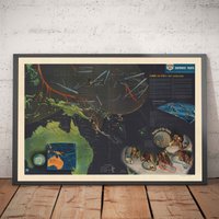 Alte Karte Aus Dem 2. Weltkrieg Südwestpazifik 1944 - Australien, Neuguinea, Indonesien, Philippinen-Inseln Navwarmap Nr. 5 Gerahmtes, Ungerahmtes von OldmapsShop