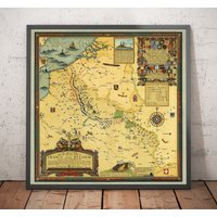 Alte Karte Des Ersten Weltkriegs, Ww1 - England, Frankreich, Deutschland, Belgien Schlachtlinien Flandern-Karte 5 von OldmapsShop