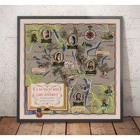 Alte Karte Des Lake District, 1950 - Windermere, Derwentwater, Coniston, Lakeland, Keswick, Penrith, Cumbria Gerahmtes Oder Ungerahmtes Geschenk von OldmapsShop