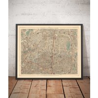 Alte Karte Von East London, 1891 - Hoxton, Haggerston, Dalston, Hackney, Bethnal Green N1, N5, E8, E2, Ec1 Farbe Gerahmt, Ungerahmtes Geschenk von OldmapsShop