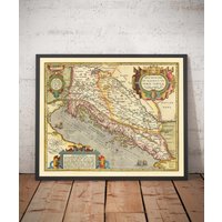 Alte Karte Von Kroatien, Bosnien Und Serbien, 1573 Ortelius - Adria, Venedig, Zagreb, Belgrad, Sarajevo, Inseln Geschenk Ohne Rahmen von OldmapsShop