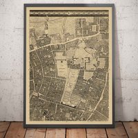 Alte Karte Von London John Rocque, 1746, E1 - Old Street, Finsbury, Moorgate, Barbican, St Lukes, Liverpool Gerahmtes, Ungerahmtes Geschenk von OldmapsShop
