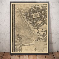 Alte Karte Von London John Rocque 1746, A2 - Mayfair, Hyde Park, Knights Bridge, Piccadilly Grosvenor Square, Oxford St Gerahmtes Ungerahmtes von OldmapsShop