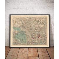 Alte Karte Von Nord-London, 1862 - Camden, Regents Park, Primrose Hill, Kentish Town, Kings Cross Nw1 N1C N7 Nw5 Nw3 Nw8 Geschenk Mit Farbigem Rahmen von OldmapsShop