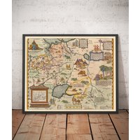 Alte Karte Von Russland Und Tataren, 1584 Ortelius - Seltene Moskau, Sibirien, Kasachstan, Turkmenistan, Usbekistan Gerahmtes Ungerahmtes Geschenk von OldmapsShop