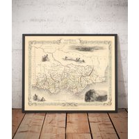 Alte Karte Von Victoria, Australien Tallis & Rapkin, 1851 - Geelong, Bourke, Grant, Evelyn Counties Gerahmte, Ungerahmte Geschenkkarte von OldmapsShop