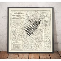 Alte Staukarte Von Los Angeles, 1920 - Seltener Verkehrsleitfaden Für Die Innenstadt La Vintage Automobile Chart Gerahmtes, Ungerahmtes Geschenk von OldmapsShop