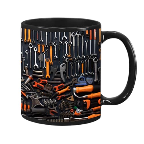 350ml Mechaniker-Tasse, Elektroniker Mechaniker Kaffeetasse, kreative Mechaniker-Werkzeugkasten-Set-Tasse, Kaffeetasse mit Werkzeugmotiv, für Männer Handwerker KFZ Mechaniker Schrauber von Oldmoom